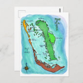 Carte des îles Pine Island Sanibel Captiva Floride (Devant / Derrière)