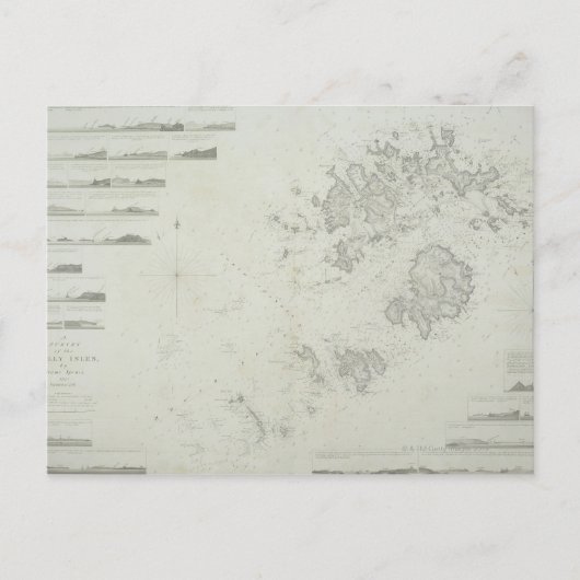 Carte des îles Scilly en Grande-Bretagne (Devant)