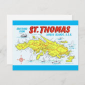 Carte des Îles Vierges de St. Thomas (Devant / Derrière)