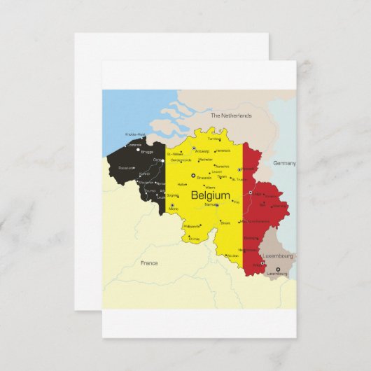Carte Des Invitations Belges (Devant / Derrière)