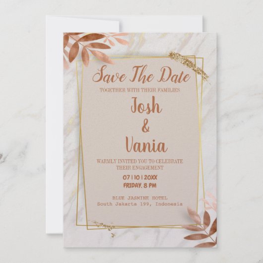 Carte des invitations de mariage (Devant)