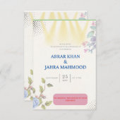 Carte des invitations de mariage (Devant / Derrière)