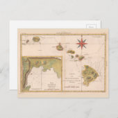 "Carte des Isles Sandwich",  kaart Hawaii (Voorkant / Achterkant)