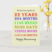 Carte des jalons du 22e anniversaire (Fleur jaune)