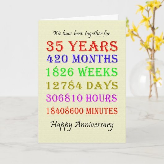 Carte des jalons du 35e anniversaire (Fleur jaune)