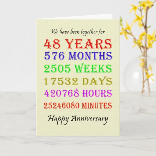 Carte des jalons du 48e anniversaire (Fleur jaune)