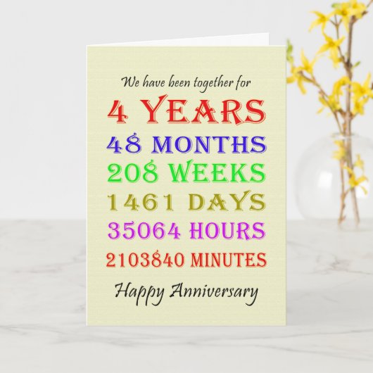 Carte des jalons du 4e anniversaire (Fleur jaune)