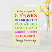 Carte des jalons du 5e anniversaire (Fleur jaune)