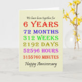 Carte des jalons du 6e anniversaire (Fleur jaune)