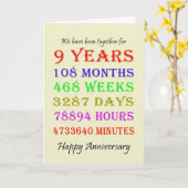 Carte des jalons du 9e anniversaire (Fleur jaune)