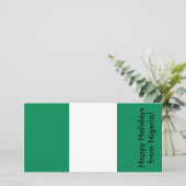 Carte des Joyeux Fêtes avec le drapeau du Nigeria (Debout devant)