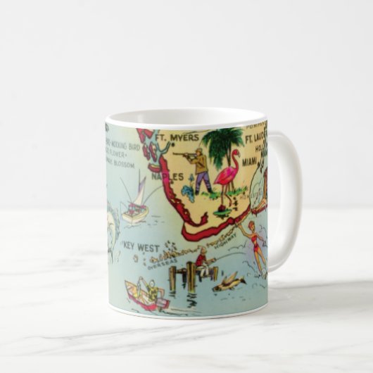 Carte des Keys de Floride du Sud Mug (Devant droit)