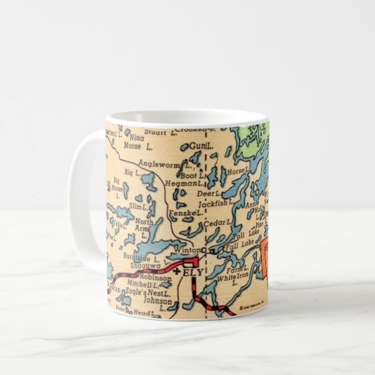 Carte des lacs du Minnesota Mug (Devant gauche)