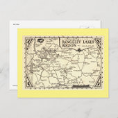 Carte des lacs Rangeley, Maine Vintage (Devant / Derrière)
