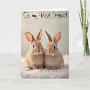 Carte Des lapins mignons sur une peau de mouton Annivers