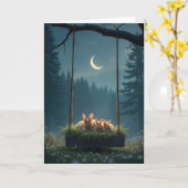 Carte Des lapins sur une aile (Fleur jaune)