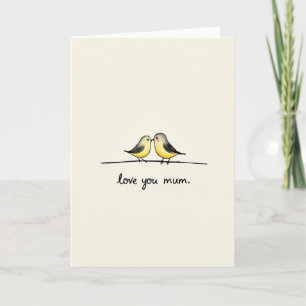 Carte des mamans qui aiment les oiseaux rougissant