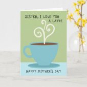 Carte des mamans sœurs café amour (Fleur jaune)