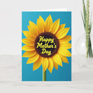 Carte des mamans tournesol azur