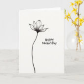 Carte des mères à fleurs rayées (Fleur jaune)