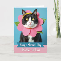 Carte des Mères Chatons Fleur Rose