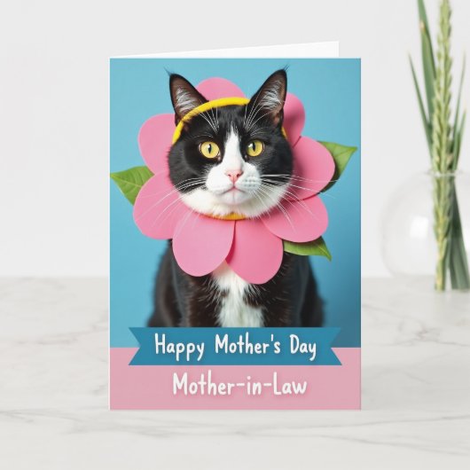 Carte des Mères Chatons Fleur Rose (Devant)