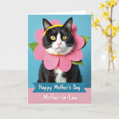 Carte des Mères Chatons Fleur Rose (Fleur jaune)
