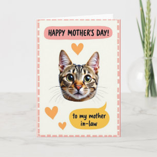 Carte des mères de chat rayé amour