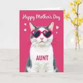 Carte des Mères Suaves Chat Cool (Fleur jaune)