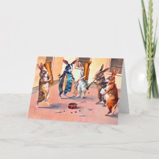 Carte des musiciens lapins de Pâques (Devant)