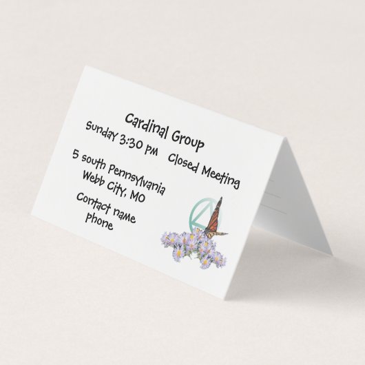 carte des numéros de groupe de récupération (Devant)