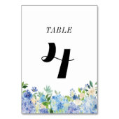Carte des numéros de table Blue Hydrangea - Tablea (Dos)