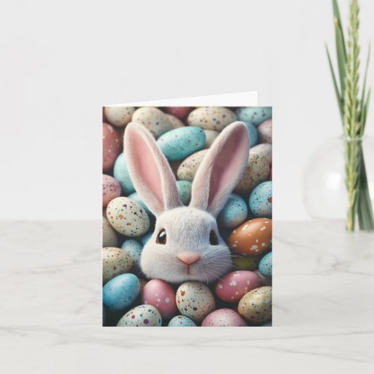 Carte des oeufs de lapin de Pâques (Devant)