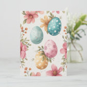 Carte des oeufs de Pâques Aquarelle, Joyeux Pâques (Debout devant)