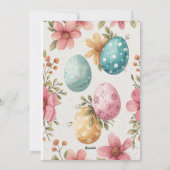 Carte des oeufs de Pâques Aquarelle, Joyeux Pâques (Dos)