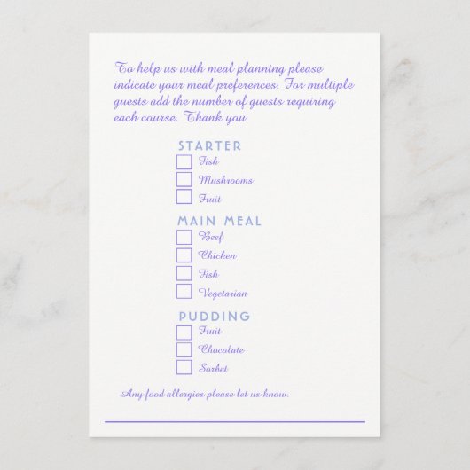 Carte des options de repas en cascade de fleurs ve (Dos)