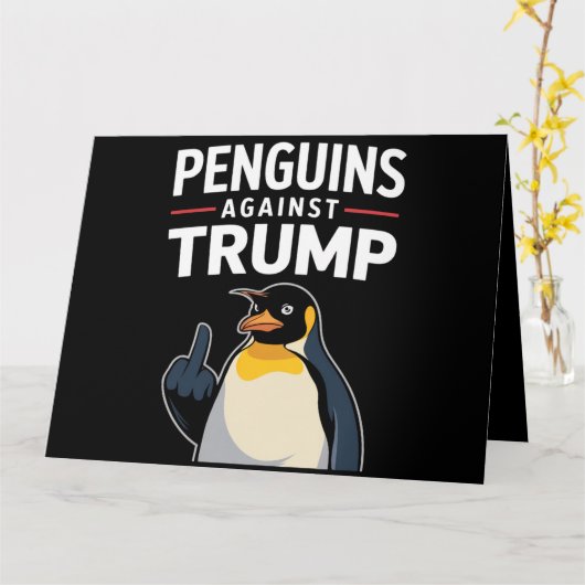 Carte Des palmes de pingouin contre Trump (Fleur jaune)