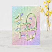 Carte des papillons et fleurs du 19e anniversaire (Fleur jaune)