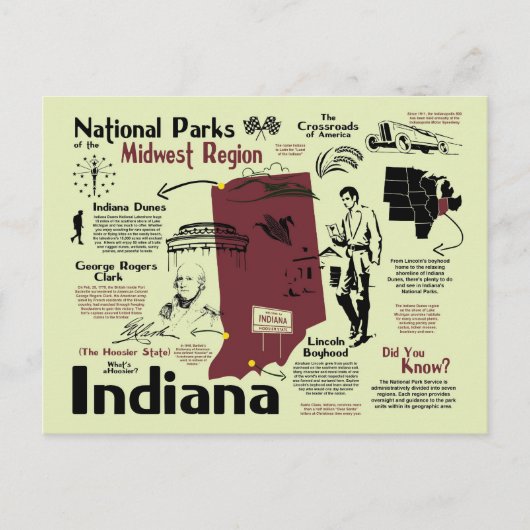 Carte des parcs nationaux de l'Indiana (Devant)