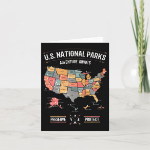 Carte des parcs nationaux des États-Unis Préserver