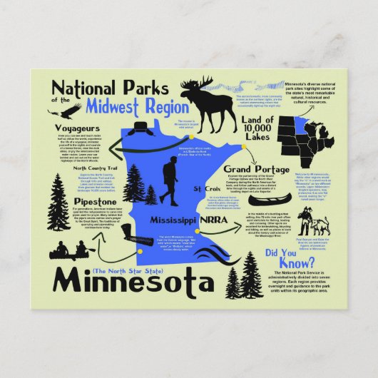 Carte des parcs nationaux du Minnesota (Devant)