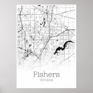 Carte des pêcheurs - Indiana - Affiche de la carte