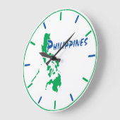 Carte des Philippines Mur Horloge (Angle)