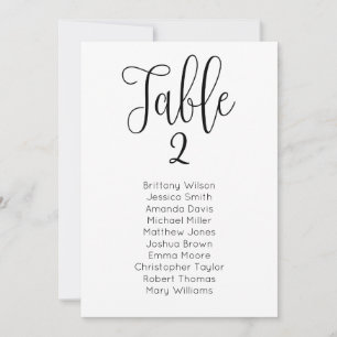 Carte des places mariages moderne. Plan de table c