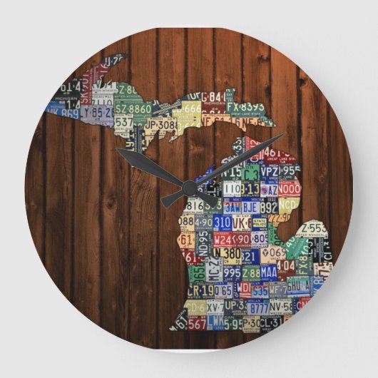 Carte des plaques des comtés du Michigan Horloge (Recto)