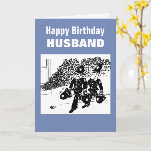 Carte Des policiers s'occupent d'un incendie au poste de (Fleur jaune)