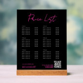 Carte des prix de beauté rose et noir Neon Menu Co (Neutre)