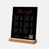 Carte des prix de beauté rose et noir Neon Menu Co (Angle)