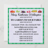 Carte des produits frais et des réserves (Dos)