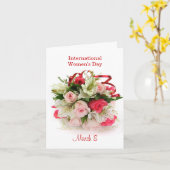 Carte des roses et des lys de la Journée internati (Fleur jaune)